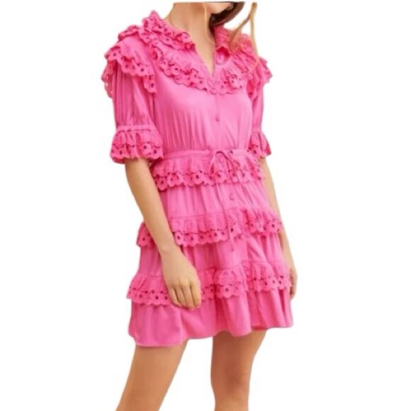 CeliaB Pink Ruffle Mini Dress* - Picture 2 of 9